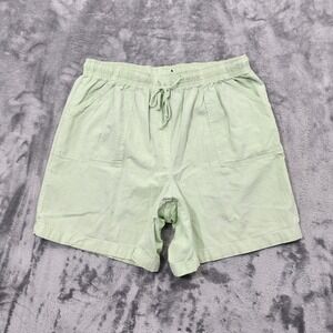 Vintage Basic Editions Short Womens L Green Pull On Casual Pockets Elastic Waist